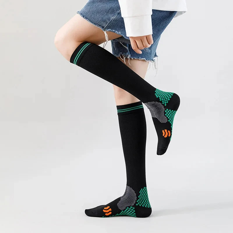 Chaussettes de Compression | Sport | Classe 3 | Noir et Vert