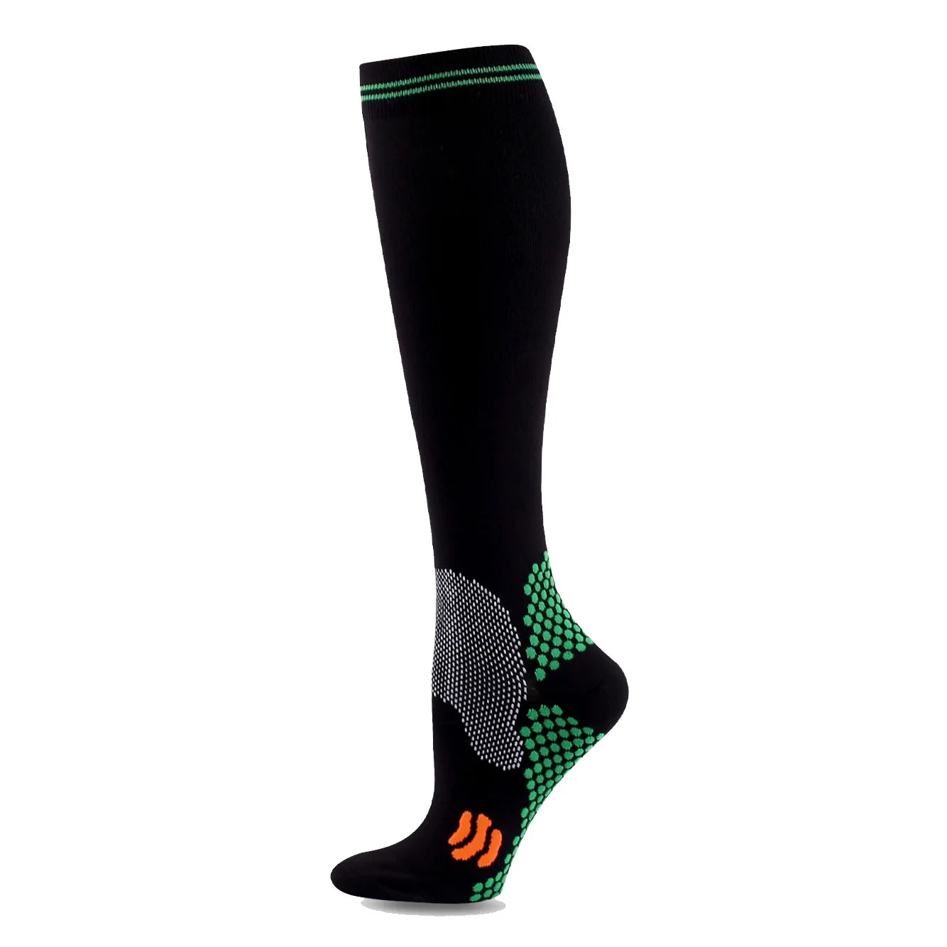 Chaussettes de Compression | Sport | Classe 3 | Noir et Vert