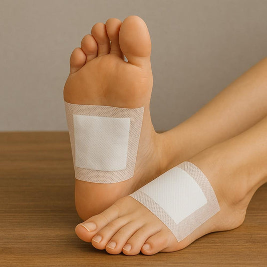 patch detox bambou Healz appliqués sur des pieds